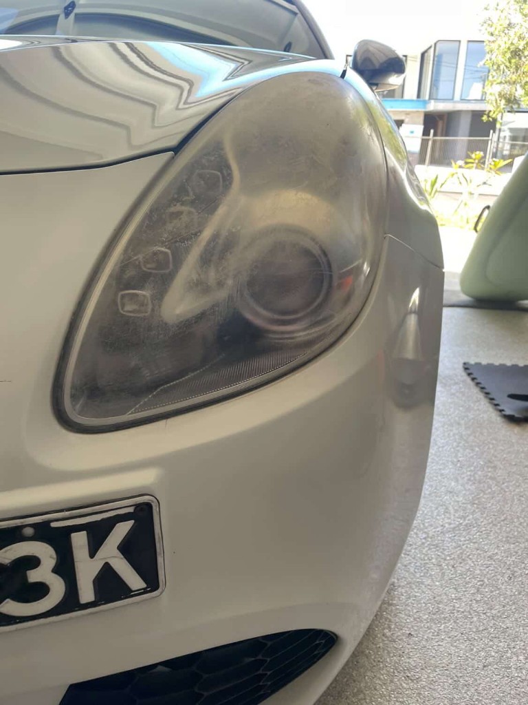 Before headlight restoration